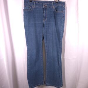 LL Bean Womens 12 34x29 Blue Favorite Fit Bootcut Denim Jeans 289149